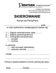 Skierowanie RTG Wrocław